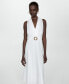 Women's Belt Linen Dress