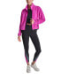 Women's Mock Neck Full Zip Jacket with Woven Piecing