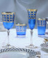 Фото #4 товара Cobalt Blue Champagne Flutes with Gold-Tone Rings, Set of 4