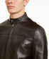 ფოტო #4 პროდუქტის Men's Leather Racer Jacket, Created for Macy's