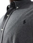 Polo Ralph Lauren Big & Tall icon logo pique shirt in charcoal marl