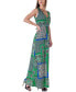 Green V Neck Empire Waist Sleeveless Maxi Dress