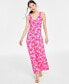 Фото #1 товара Women's Floral-Print Sleeveless V-Neck Maxi Dress, Created for Macy's