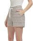 ფოტო #1 პროდუქტის Women's Striped Pointelle Drawstring Shorts