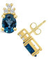 ფოტო #1 პროდუქტის London Topaz (3-1/5 ct. t.w.) and Diamond (1/5 ct. t.w.) Stud Earrings in 14K Yellow Gold