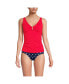 Фото #1 товара Women's Chlorine Resistant Shirred V-neck Tankini Swimsuit Top