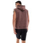 ASOS 4505 sleeveless oversized training hoodie with quick dry in washed brown