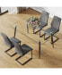 Фото #1 товара Modern Glass Table & PU Chairs, Durable & Stylish Dining Set