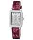 ფოტო #1 პროდუქტის Women's Bari Tortoise Swiss Quartz Italian Red Leather Strap Watch 34mm