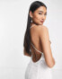 Фото #4 товара Little Mistress Bridal lace maxi dress with low back in ivory