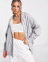 Фото #1 товара Nike mini swoosh oversized full zip hoodie in grey