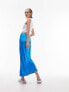 Фото #5 товара Topshop Petite satin bias maxi skirt in blue