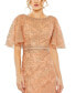 ფოტო #3 პროდუქტის Women's Embellished Neck Butterfly Sleeve Trumpet Gown