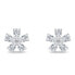 Фото #2 товара Sparkling silver earrings Flowers EA1034W