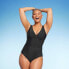 Фото #1 товара Women's UPF 50 Waist Detail Over the Shoulder One Piece Swimsuit - Aqua Green