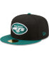 Фото #1 товара Men's Black, Green New York Jets Two-Tone Flipside 59FIFTY Fitted Hat