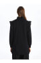 LCW Modest Fırfırlı Dik Yaka Düz Uzun Kollu Kadın Sweatshirt Tunik