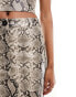 Фото #4 товара Miss Selfridge faux leather midi skirt co ord in snake print