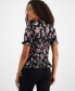 ფოტო #2 პროდუქტის Women's Smocked Floral Print Top