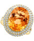 ფოტო #6 პროდუქტის EFFY® Citrine (9-1/3 ct. t.w.) & Diamond (1 ct. t.w.) Halo Ring in 14k Gold