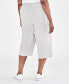 Фото #2 товара Plus Size Cotton Drawstring Capri Pants, Created for Macy's