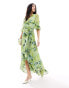 Фото #1 товара Hope & Ivy ruffle wrap maxi dress in green floral