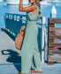 Women's Soft Green Tie Shoulder Jumpsuit