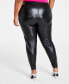 ფოტო #2 პროდუქტის Plus Size Faux-Leather Leggings