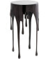 Фото #2 товара Aluminum Drip Accent Table with Melting Design and Shaded Glass Top, 16" x 16" x 25"