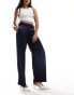 Monki wide leg tailored trousers in grey pinstripe 38 - фото #4