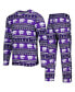 Фото #1 товара Men's Purple Kansas State Wildcats Swivel Long Sleeve T-shirt and Pants Sleep Set