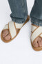 Фото #9 товара Холщовые сандалии со скрещенными ремешками ZARA