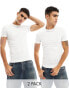 ASOS DESIGN 2 pack muscle fit t-shirt with crew neck in white Белый, 3XL - Chest 50-52 - фото #1