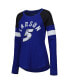 ფოტო #4 პროდუქტის Women's Royal Kyle Larson Action Tri-Blend Thermal Raglan Long Sleeve T-shirt