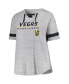 ფოტო #3 პროდუქტის Women's Heather Gray Vegas Golden Knights Plus Size Lace-Up T-Shirt