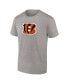 Фото #2 товара Men's Heathered Gray Cincinnati Bengals Team Primary Logo T-shirt