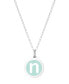 Фото #30 товара Auburn Jewelry mini Initial Pendant Necklace in Sterling Silver and Mint Enamel, 16" + 2" Extender