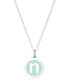 Фото #50 товара Auburn Jewelry mini Initial Pendant Necklace in Sterling Silver and Mint Enamel, 16" + 2" Extender