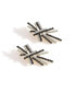 ფოტო #1 პროდუქტის Women's Black Contrast Lines Drop Earrings