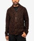 Фото #1 товара Men's Shawl Collar Cable Knit Cardigan