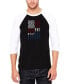 ფოტო #1 პროდუქტის Men's Raglan Baseball 3/4 Sleeve Support Our Troops Word Art T-shirt