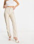 Abercrombie & Fitch curve love 90s straight faux leather trousers in oyster grey