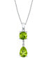 Фото #1 товара Peridot (3-5/8 ct. t.w.) & Diamond Accent Double Drop 18" Pendant Necklace in Sterling Silver