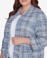 ფოტო #5 პროდუქტის Plus Size Worth Avenue Women's Eyelash Jacket With Two Pockets