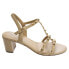 Фото #1 товара VANELi Midge Studded Block Heels Strappy Womens Beige Dress Sandals 310908