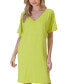 Фото #8 товара Solid Color Loose Fit V Neck T Shirt Style Women's Knee Length Dress