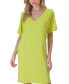 Solid Color Loose Fit V Neck T Shirt Style Women's Knee Length Dress Small - фото #13