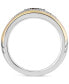 ფოტო #6 პროდუქტის Men's Garnet (1 ct. t.w.) & Diamond (1/8 ct. t.w.) Ironman Ring in Sterling Silver & Gold-Plate