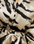 Фото #4 товара Pieces button up shirt in light brown zebra print