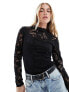 Фото #1 товара Vila long sleeve lace top in black